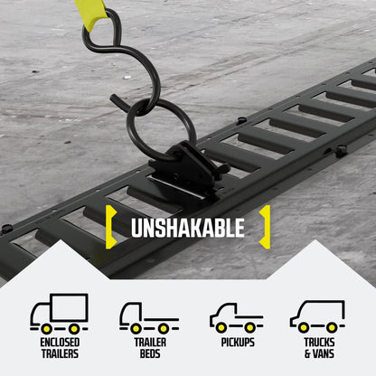 "20 E-Track O Ring Tie-Down Anchors w/ E Track Spring Fittings, Steel, Tie Down Cargo Loads to ETrack TieDown System Rails in Enclosed/Flatbed Trailer, Truck, Van, Pickup"