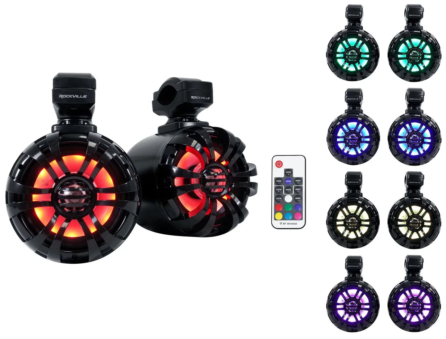 (2) Memphis CANAMX365FE Speakers+Pods+LED Tower Speakers+Amp For 2017+ Can Am X3