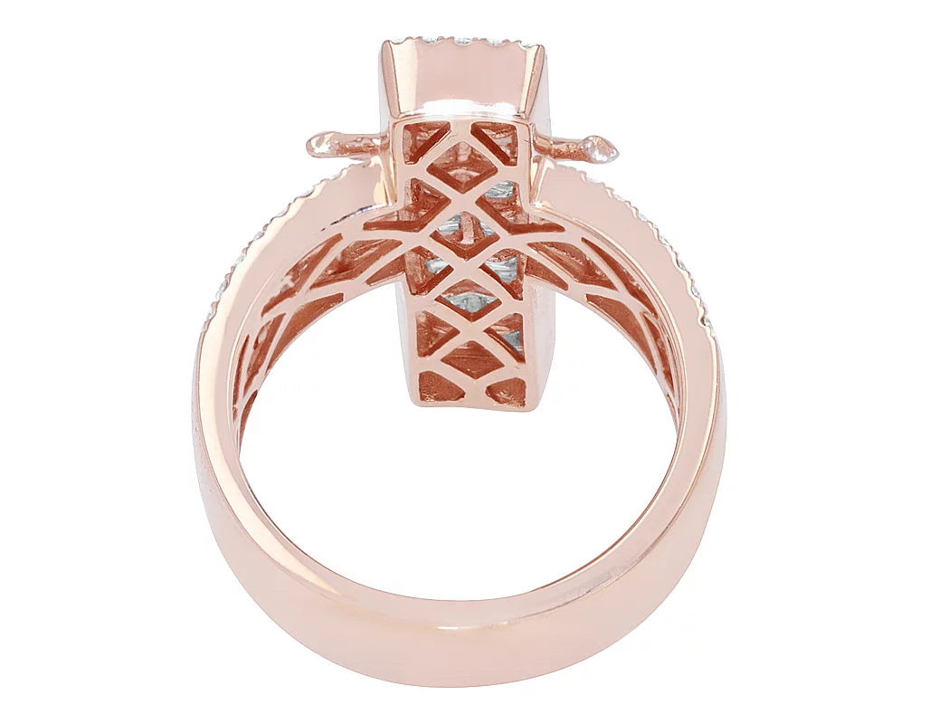 'Jesus on Cross' Baguette 1.86 CT Diamond Pinky Ring Gold S10