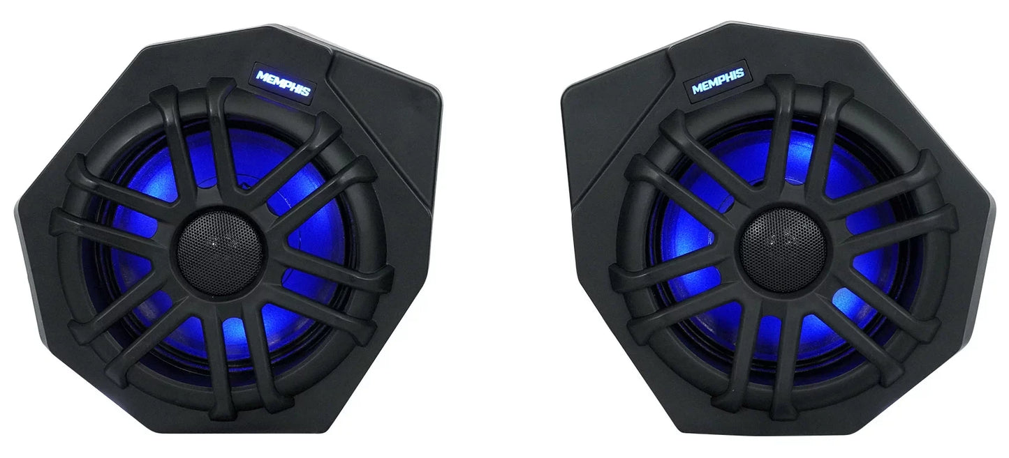 (2) Memphis CANAMX365FE Speakers+Pods+LED Tower Speakers+Amp For 2017+ Can Am X3